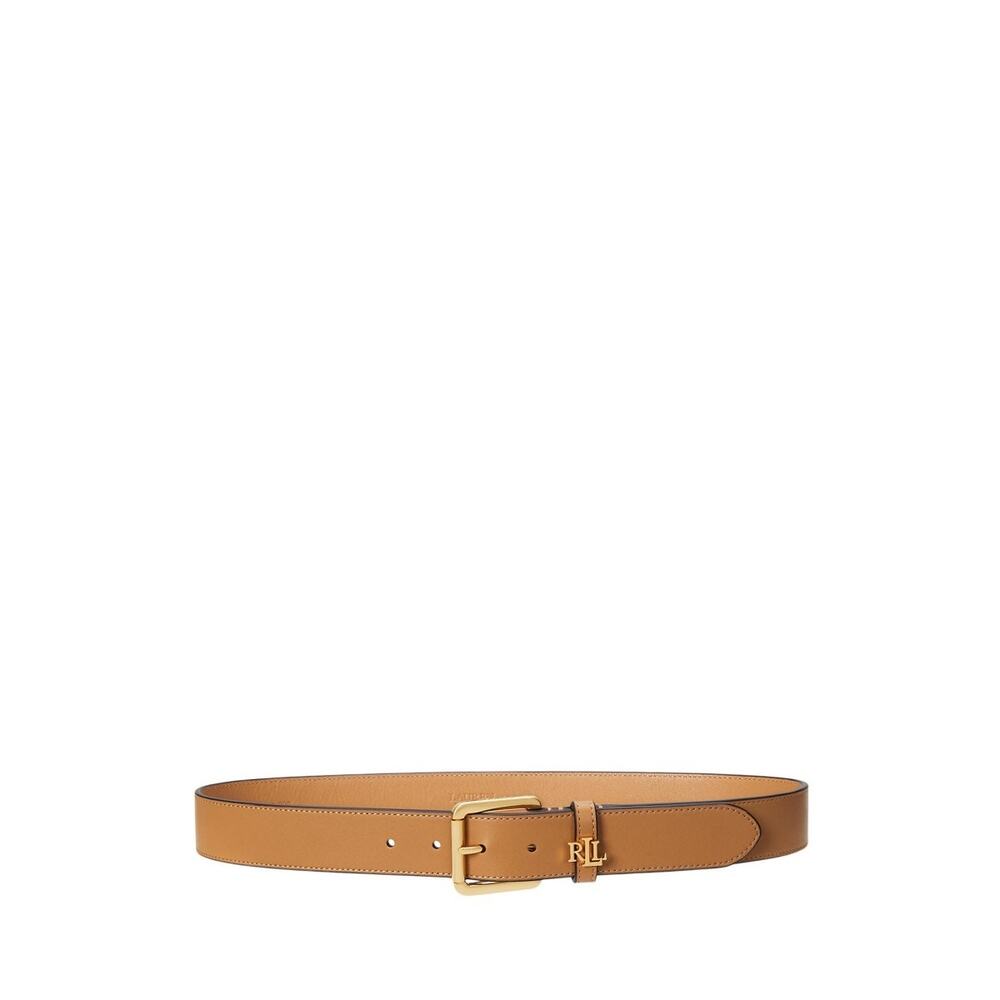 Lauren Ralph Lauren Logo-Keeper Leather Belt Tan Small